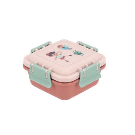 Caja de almuerzo grande infantil de Tutete, modelo The Wooden Boy, con base marrón estampada con el personaje de Pinocho