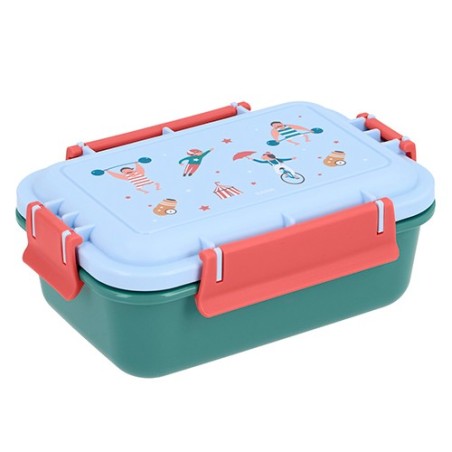 Caja de almuerzo tipo bento infantil de Tutete, modelo Circus Show, estampada con personajes de circo