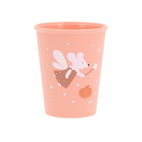 Vaso infantil de aprendizaje de la colección Mouse Fairies de Tutete decorado con una ilustración central de una ratita hada