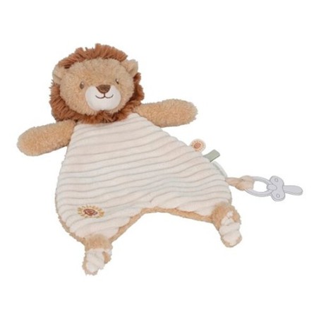 Mantita de apego infantil o doudou con cabeza de león de peluche amarillo de Little Dutch