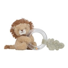 Sonajero de anilla infantil de la colección Safari Friends de Little Dutch con un pequeño león de peluche