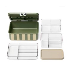 Fiambrera Bento Infantil Noui Noui 3 Bandejas Green | La Comba