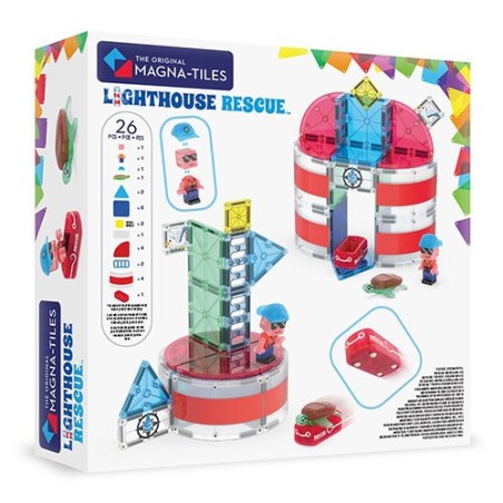 Magna-T Rescate en el Faro Lighthouse Rescue 26 Piezas | MAGNA-TILES®