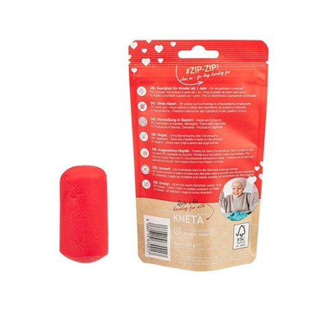 Plastilina Vegana Artesanal Roja Bolsa 100g | KNETÄ (1+ años)