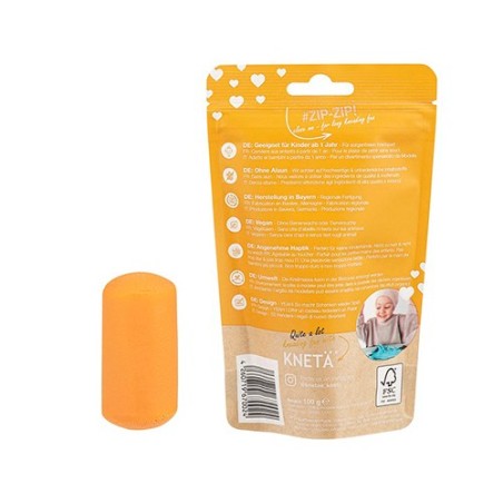Plastilina Vegana Artesanal Naranja Bolsa 100g | KNETÄ (1+ años)