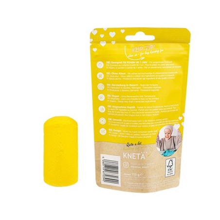 Plastilina Vegana Artesanal Amarilla Bolsa 100g | KNETÄ (1+ años)
