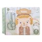 Cuaderno de manualidades en espiral de máscaras de animales safari con tijeras infantiles y pegatinas de la marca Little Dutch.