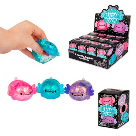 Juguete Sensorial Antiestrés Mini Ajolote de Azúcar Brillante Scrunchems  (3+ años)