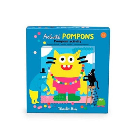 Kit de Manualidades Cuadro de Pompones Les Schmouks | Moulin Roty (3+ / 6+ años)