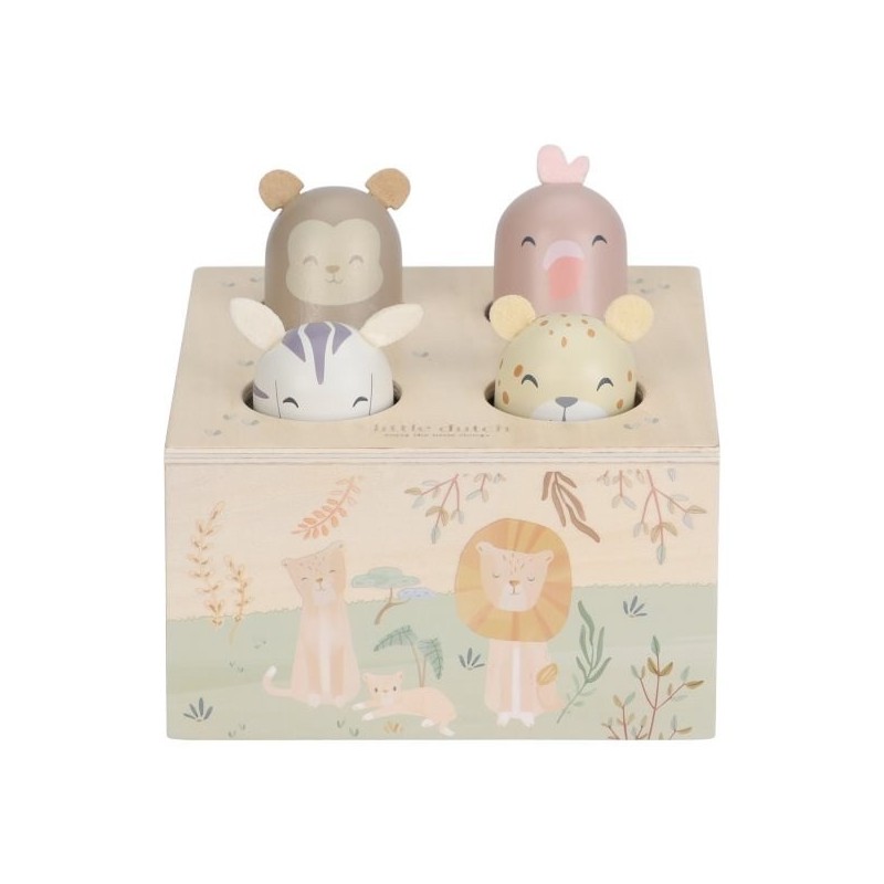 Pop-up de madera Safari Friends Little Dutch, desde 12 meses Pop-up de madera Safari Friends Little Dutch, desde 12 meses