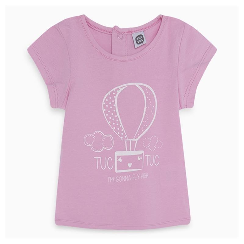 CAMISETA PUNTO GLOBO ROSA NIÑA