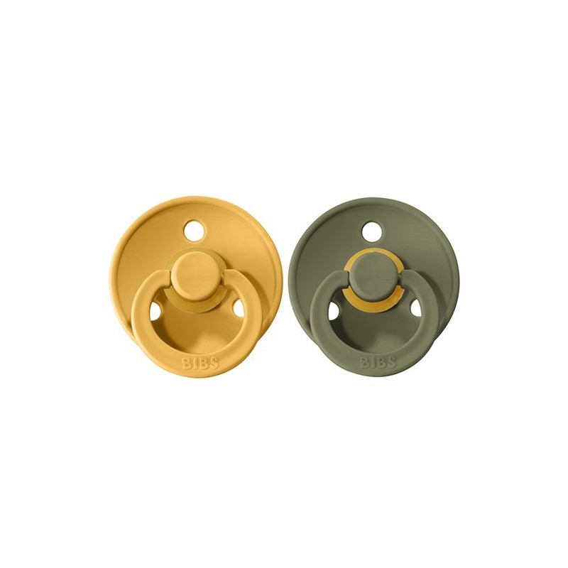 2 Chupetes BIBS Colours Honey Bee/Olive 0-6 2 Chupetes BIBS Colours Honey Bee/Olive 0-6