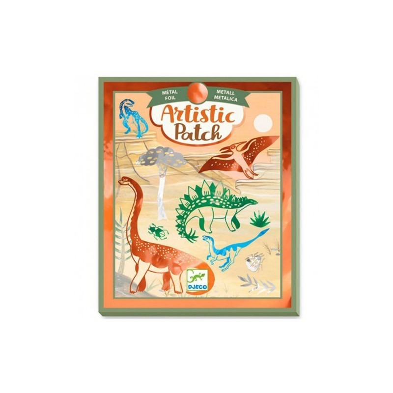 Artístic Patch Dinosaurios-Láminas para Decorar con Metalizados