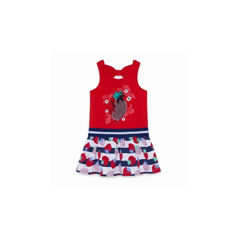 VESTIDO PUNTO LENTEJUELAS REVERSIBLES SWEET STRAWBERRIES