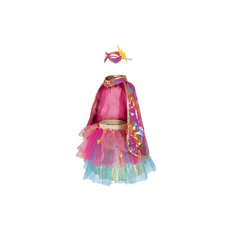 DISFRAZ SUPERHEROÍNA ROSA DORADO DISFRAZ SUPERHEROÍNA ROSA DORADO