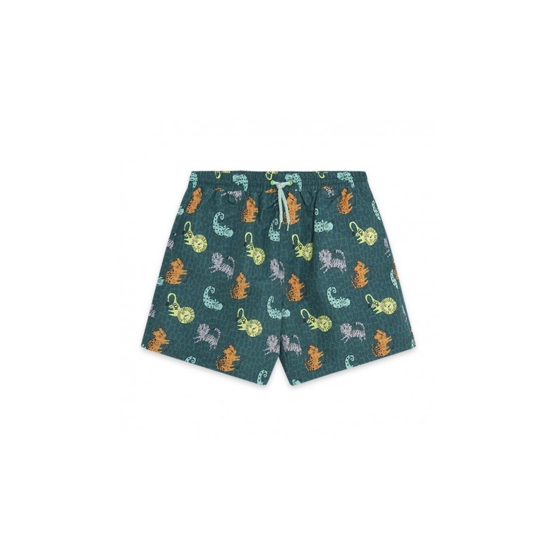 BERMUDA BAÑO VERDE ESTAMPADO ANIMALES PAPÁ