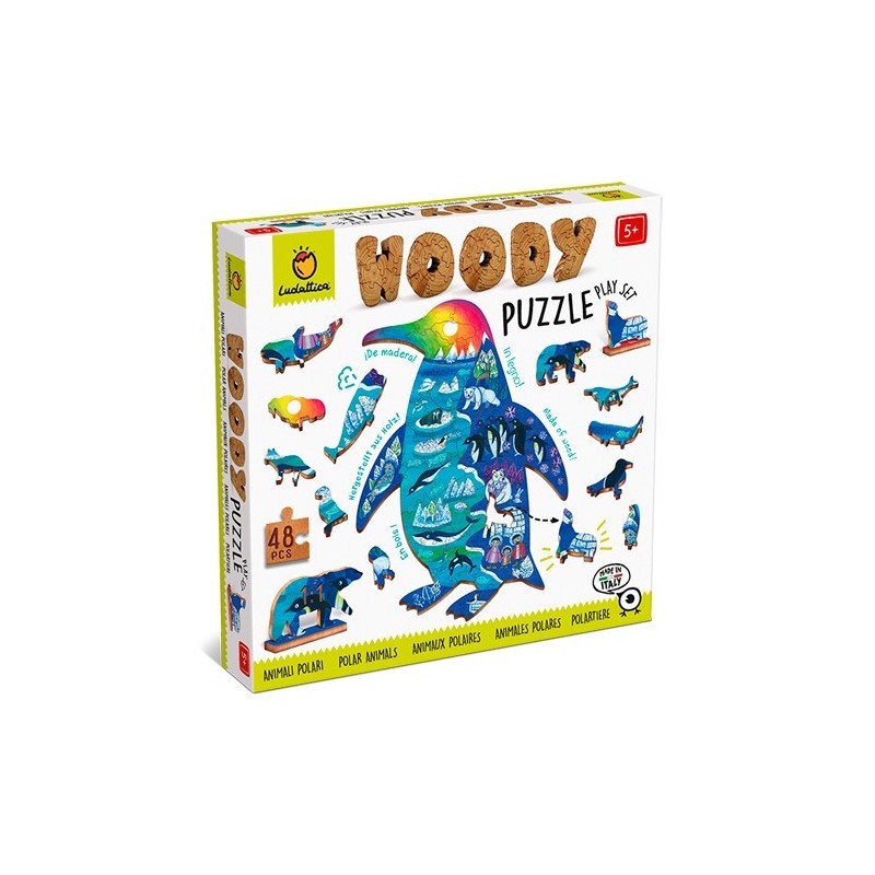 PUZZLE WOODY ANIMALES POLARES 48 PZS