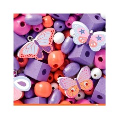 450 PERLAS DE MADERA MARIPOSA + 4 AÑOS