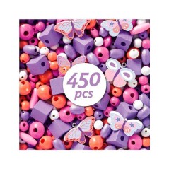 450 PERLAS DE MADERA MARIPOSA + 4 AÑOS