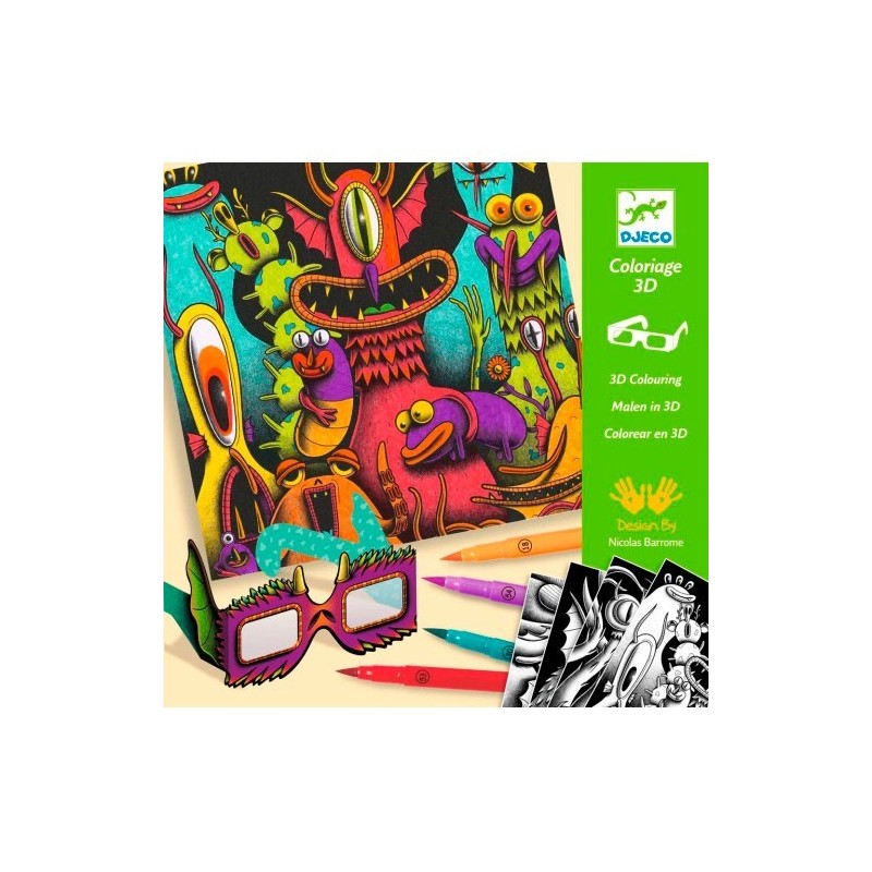 Taller Colorear en 3D Frikis Divertidos +7 A