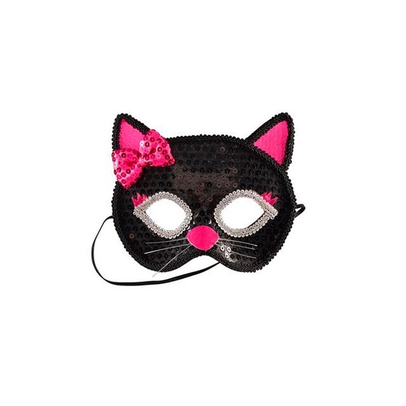 Máscara Gato, negro-fucsia