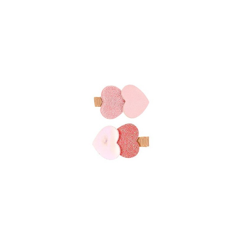 Clips Pinza June Rosa Corazones